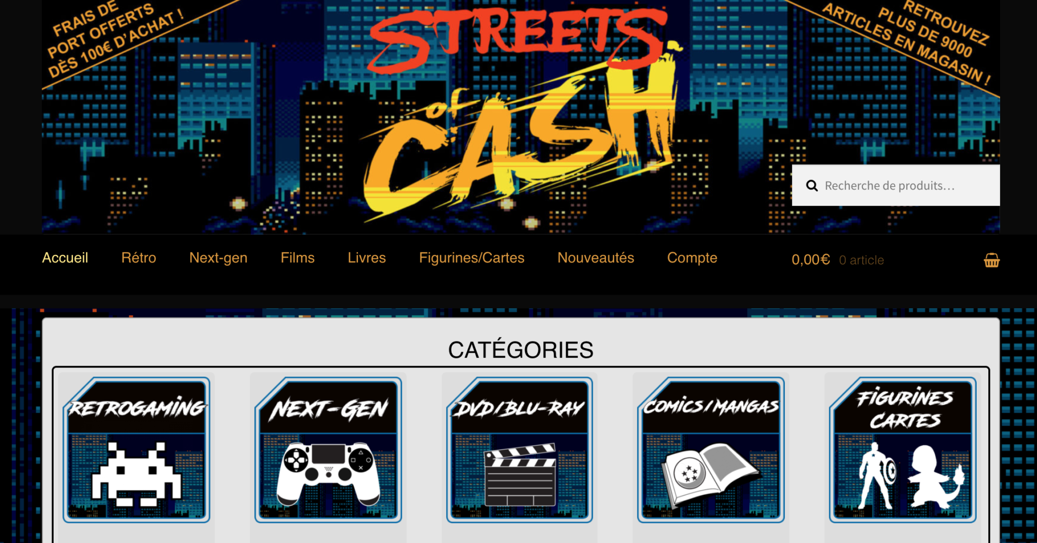 Vente en ligne - Retrogaming, jeux vidéo et produits culturels. - Streets of Cash